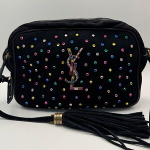 Yves Saint Laurent Rainbow Crystal Studs Camera Tassel Bag vintage